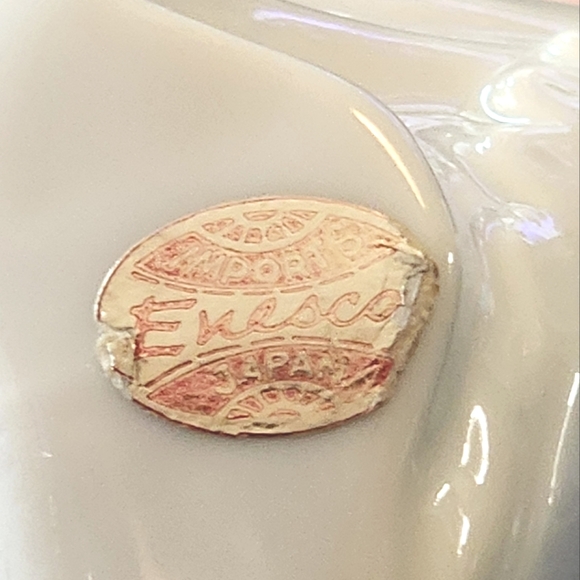 Vintage Enesco Japan Blue & White Ceramic Girl With Bouquet Night Light 6"X4"X3" - Picture 11 of 13